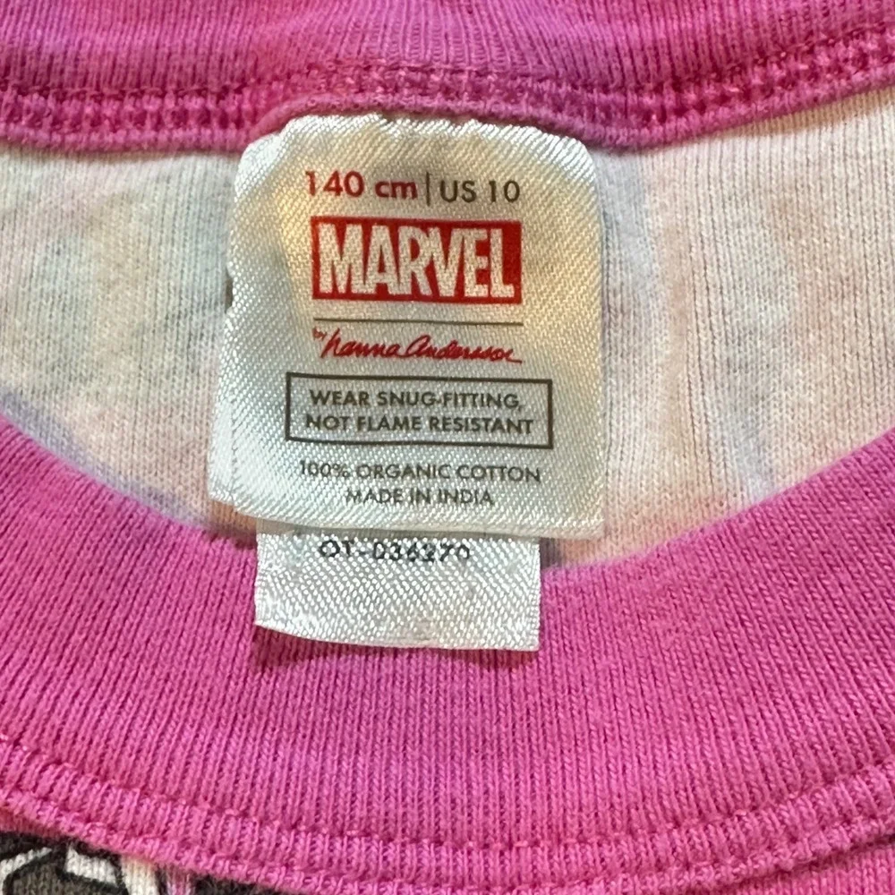 Hanna Andersson Marvel Ghost-Spider Pink Cotton Pajamas Kids Size 10 140cm‎